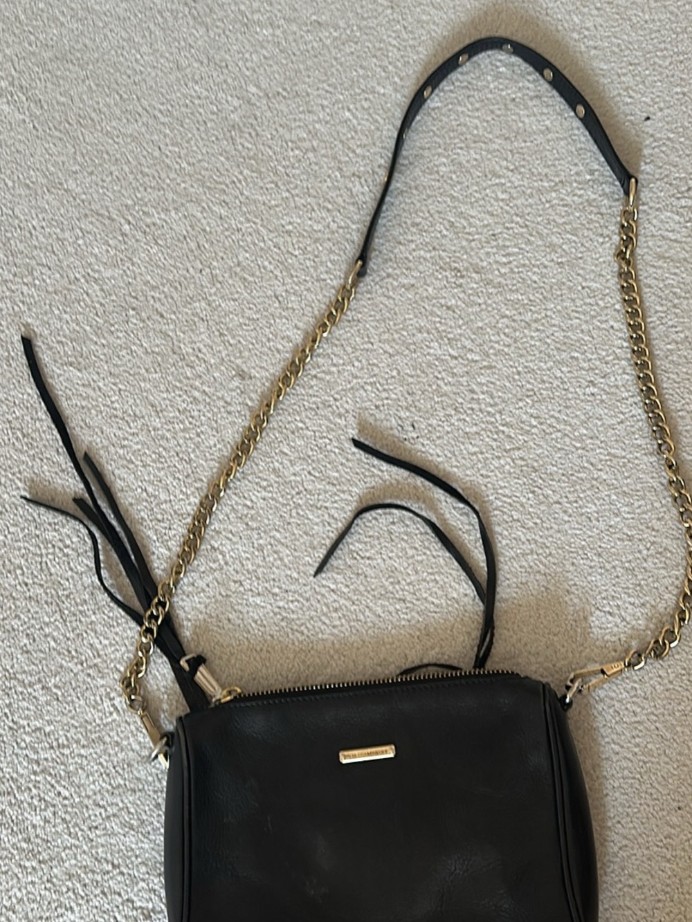 Rebecca Minkoff Black Crossbody Bag with Gold Chain Strap
